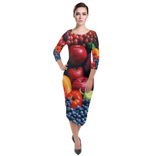 Fruit Snacks Velour Bodycon Dress