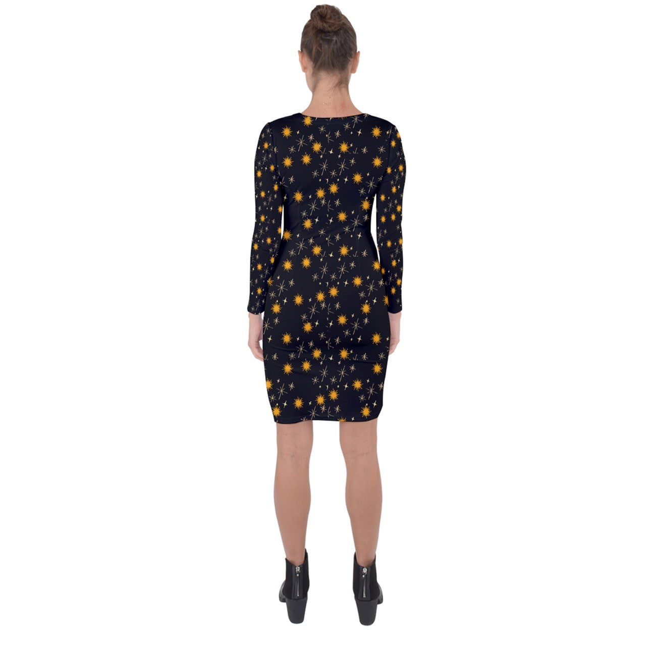 Black Whimsy Asymmetric Cut-Out Shift Dress
