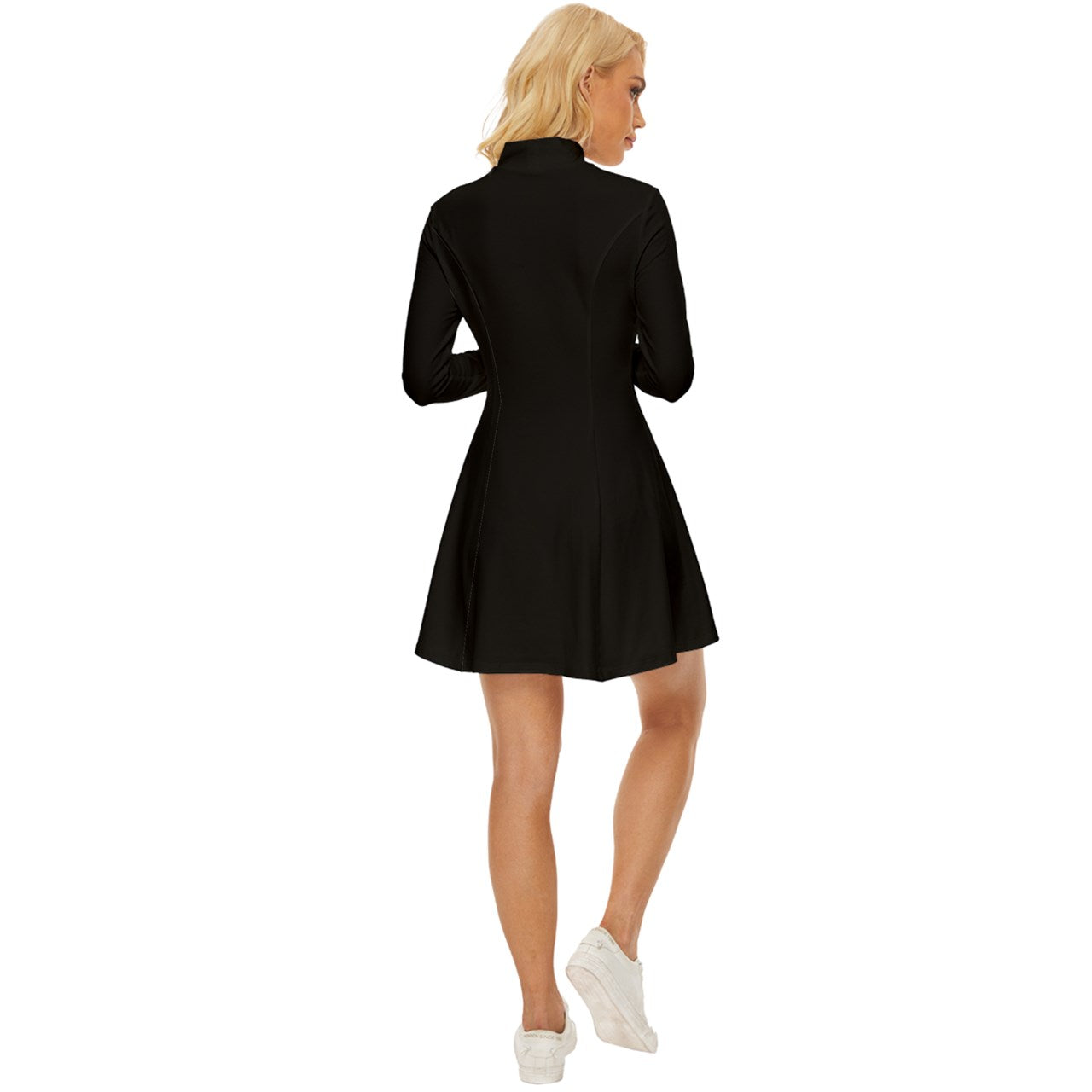 Mod Hearts Black Velour Longline Dress