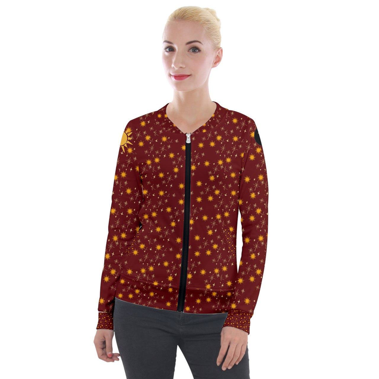 Red Whimsy Velvet Tracksuit Jacket