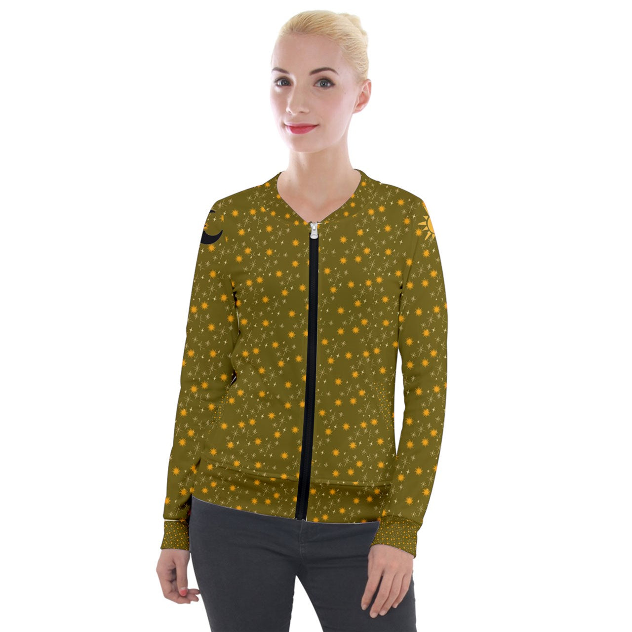 Green Whimsy Velvet Tracksuit Jacket