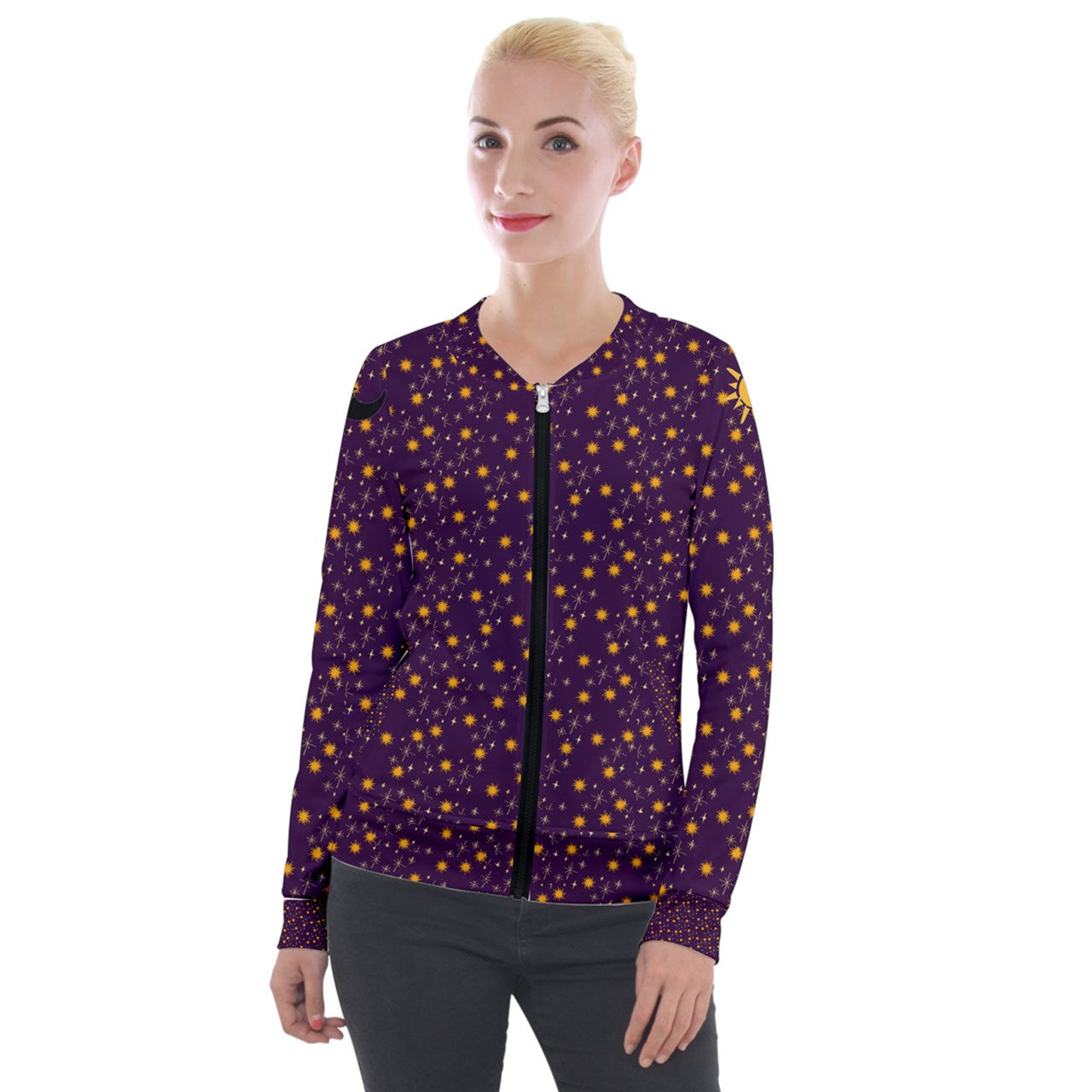 Purple Whimsy Velvet Tracksuit Jacket