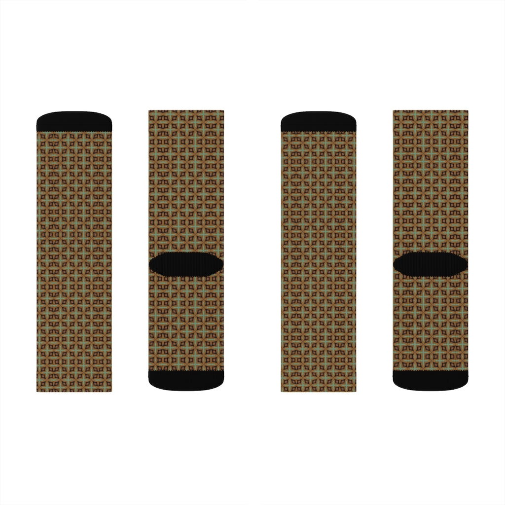 Green Diamond Patterned Sublimation Socks