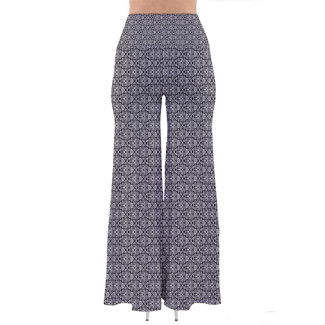 Black White Kaleidoscope Eyelet So Vintage Palazzo Pants