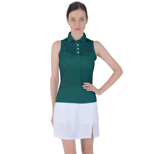 Green Cheeta Sleeveless Polo Tee