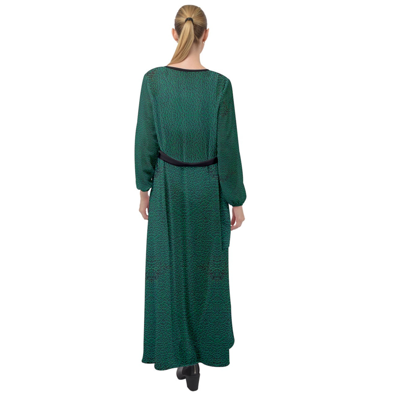 Black Strap greencheeta Maxi Chiffon Beach Robe