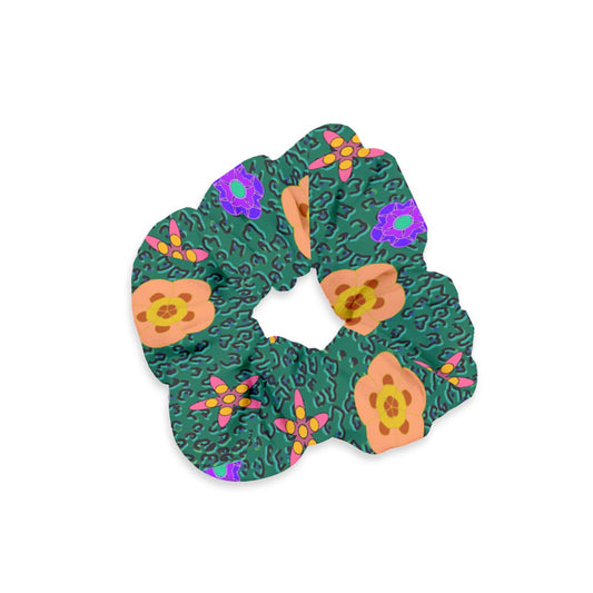 cheeta floral Velvet Scrunchie