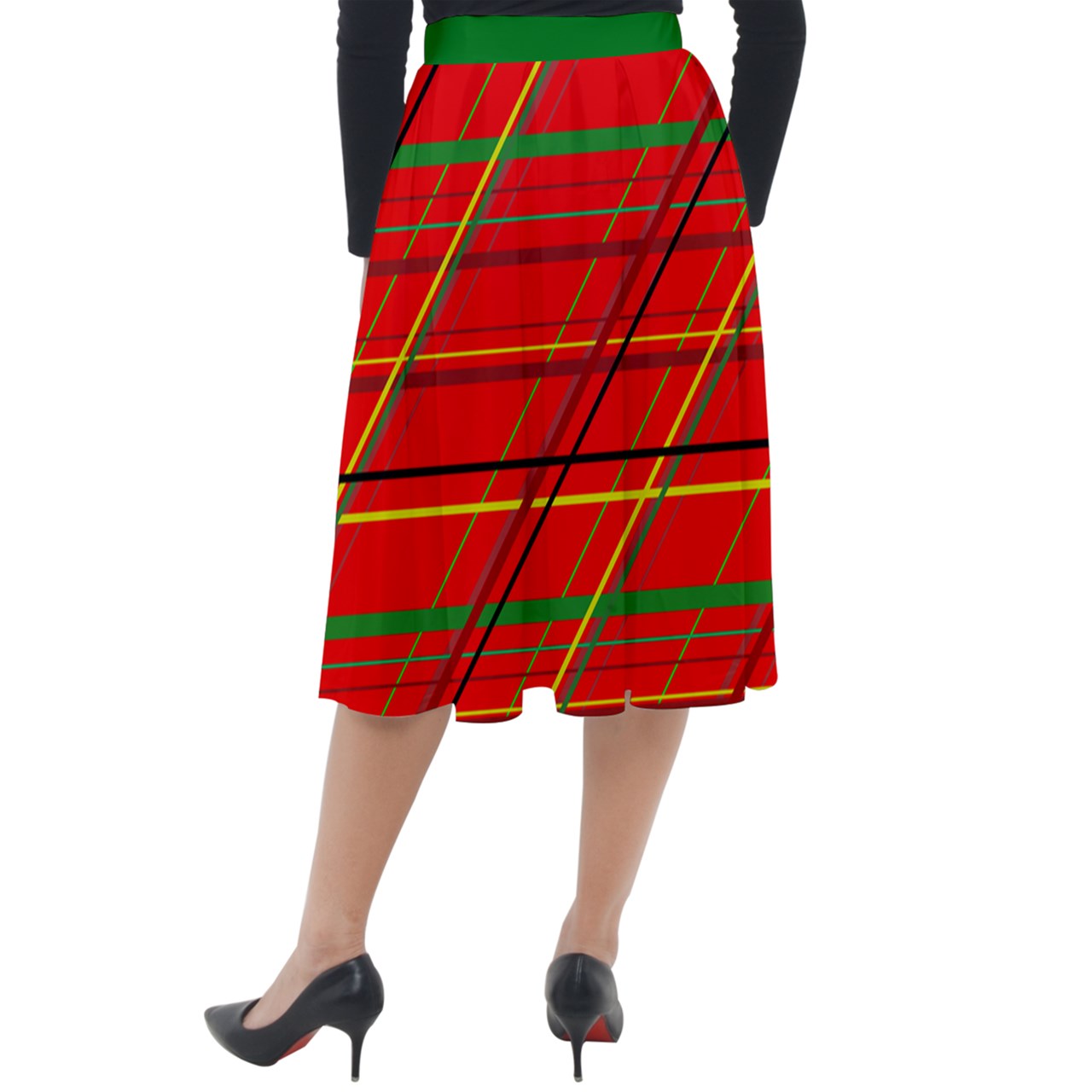 yuletide Classic Velour Midi Skirt