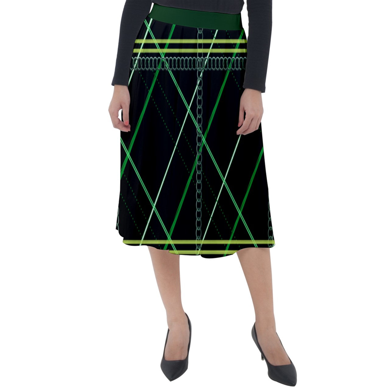 pine yuletide Classic Velour Midi Skirt