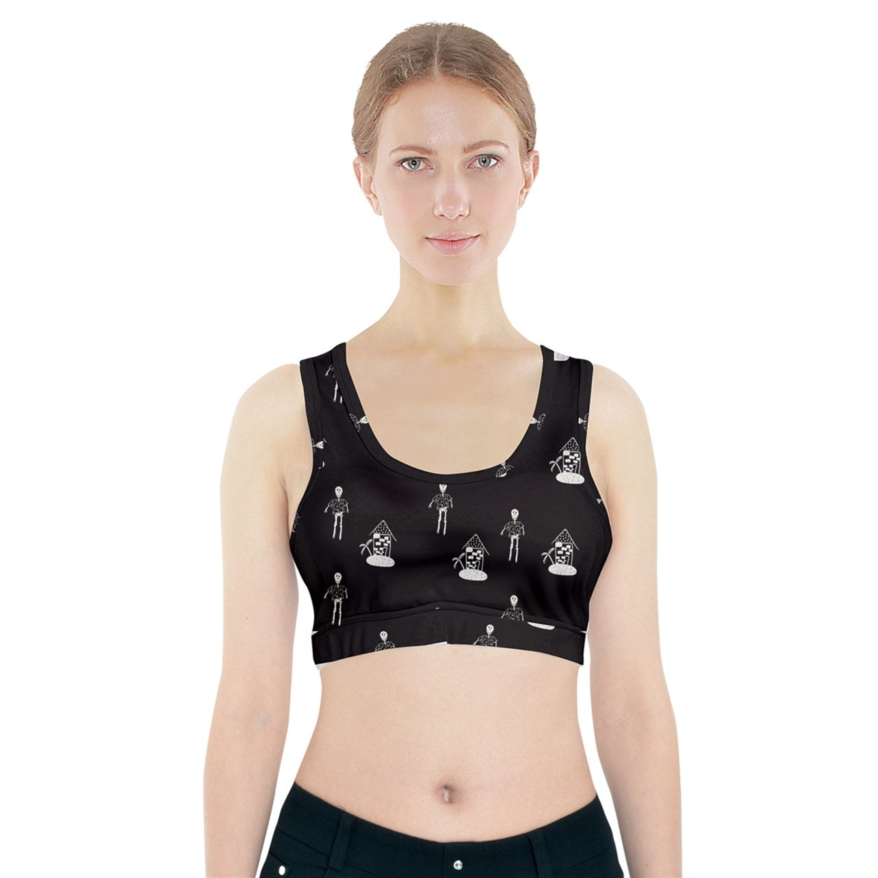 hawiian skeleton boy Bra With Pocket