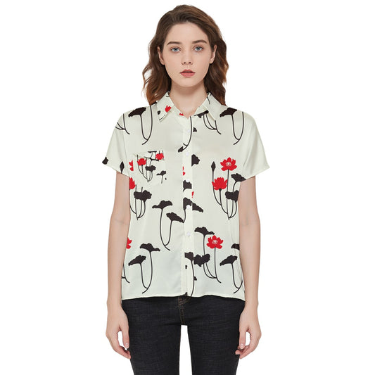 poppy flower Short Sleeve Pocket Shirt