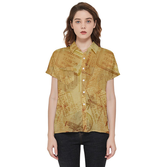 stamped graphic Short Sleeve Pocket Shirt