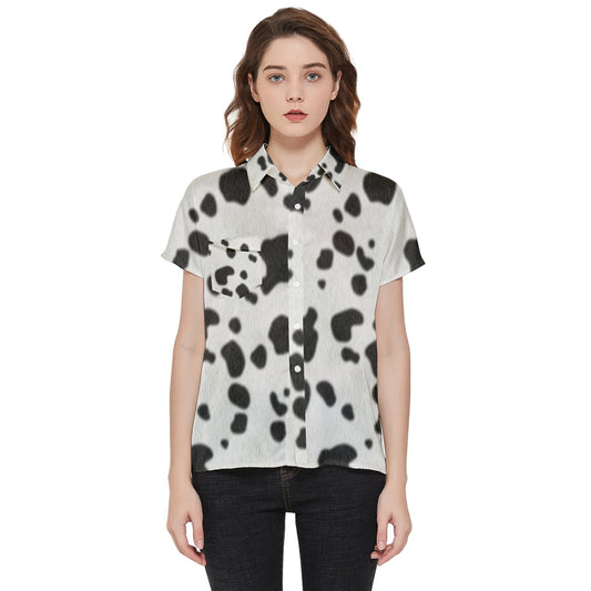 dalmation print Short Sleeve Pocket Shirt