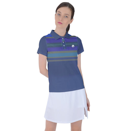 navy multistripe Polo Tee