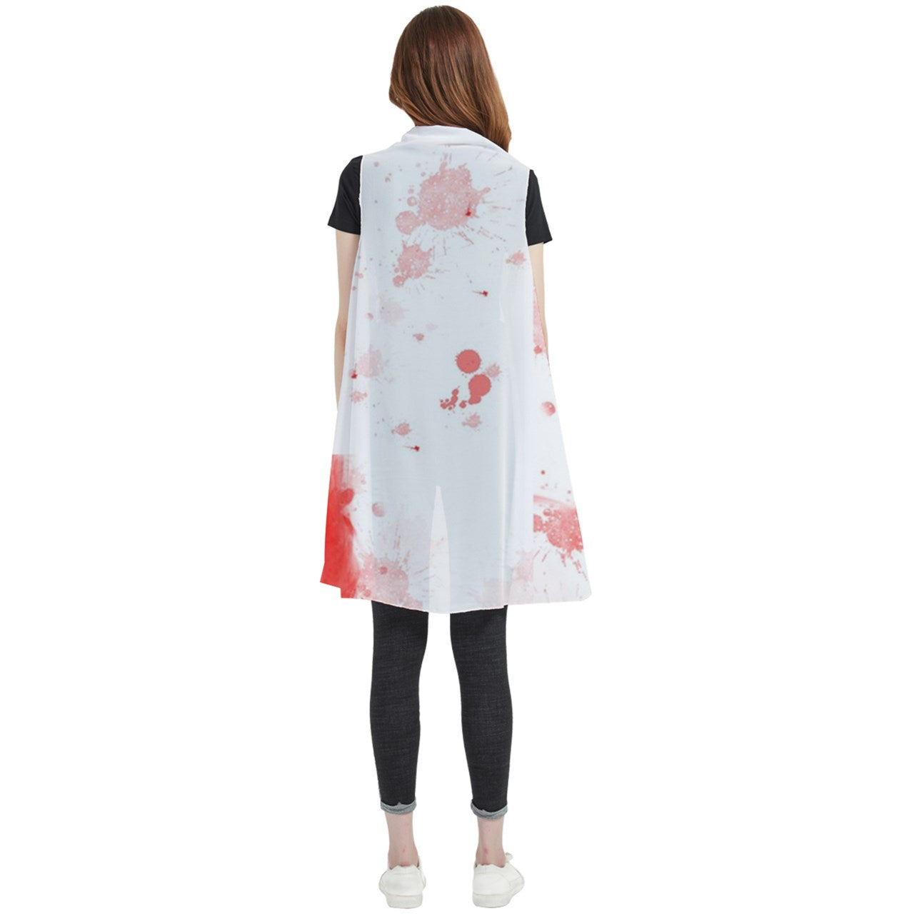 blood spatter Sleeveless Chiffon Waistcoat Shirt
