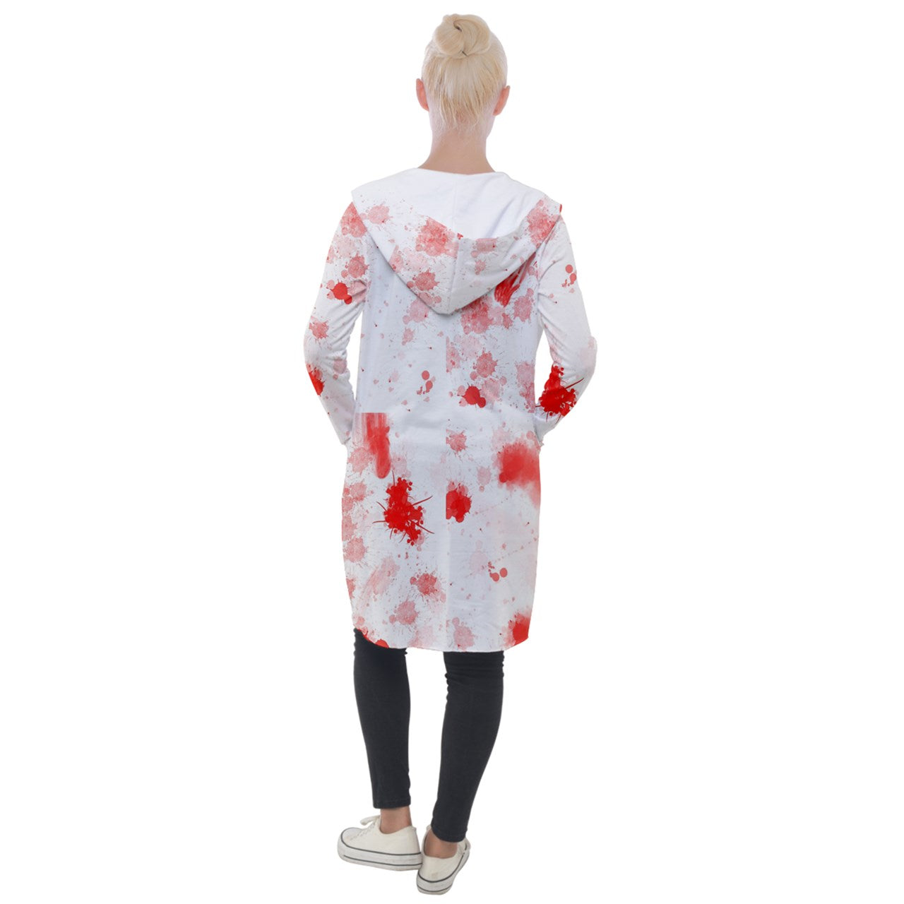 blood spatter Hooded Pocket Cardigan