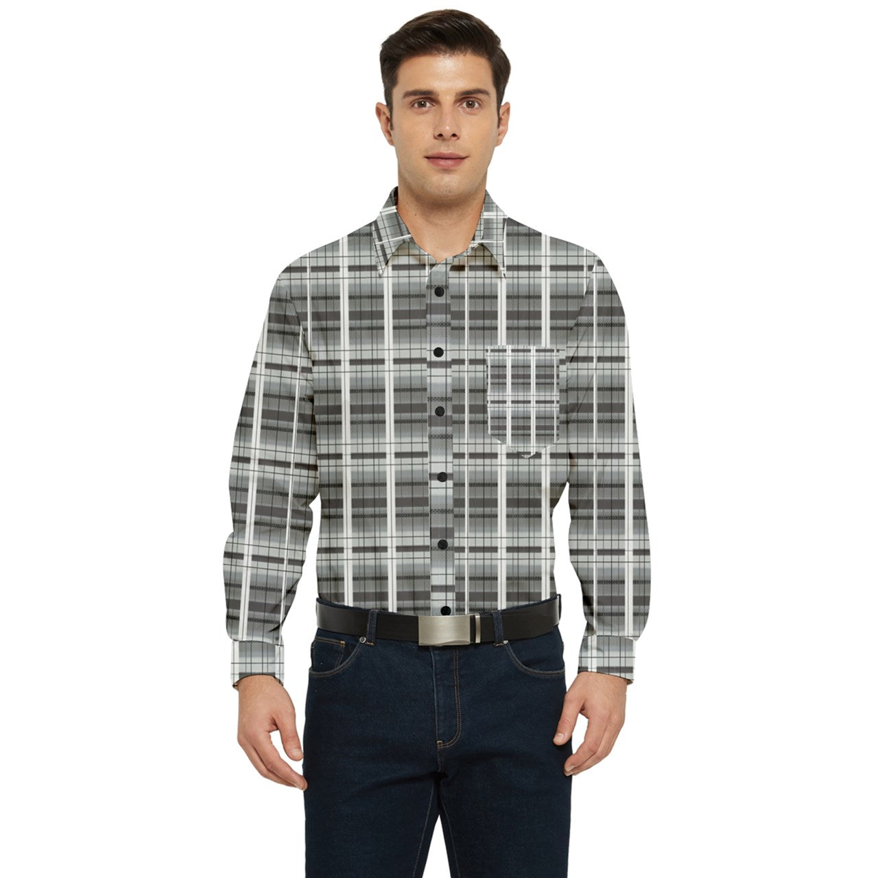 grey academia Long Sleeve Pocket Shirt