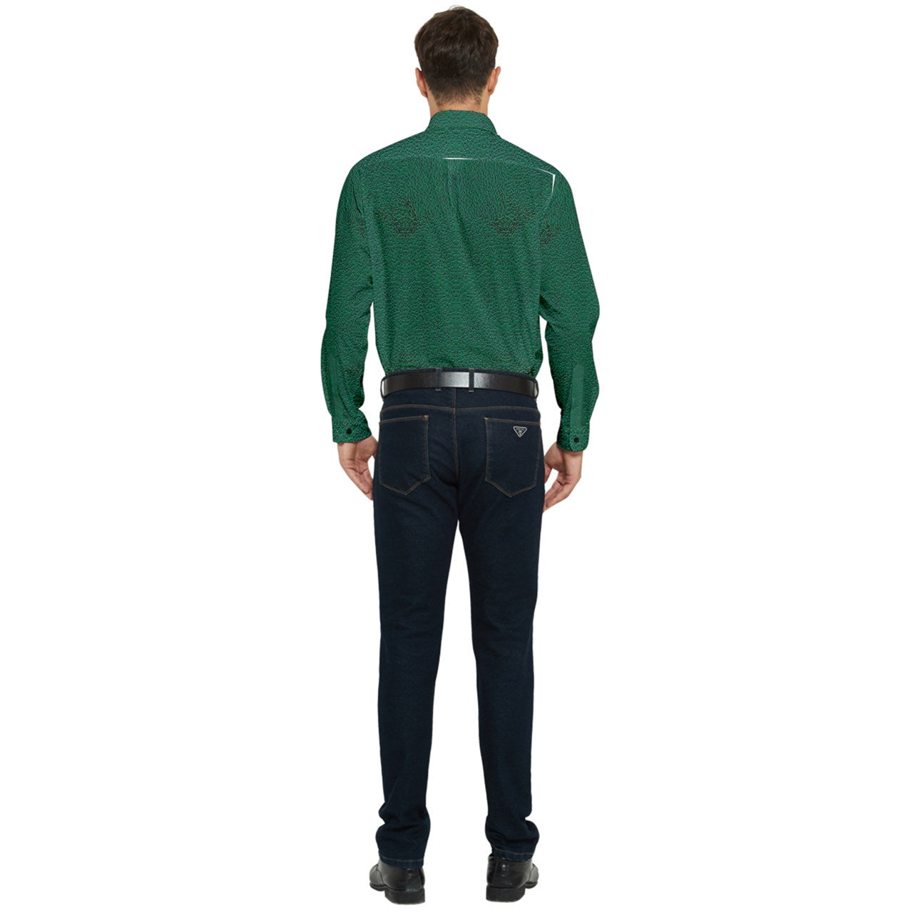 green cheeta Long Sleeve Pocket Shirt