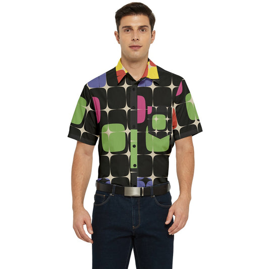 mod pop cubic Short Sleeve Pocket Shirt