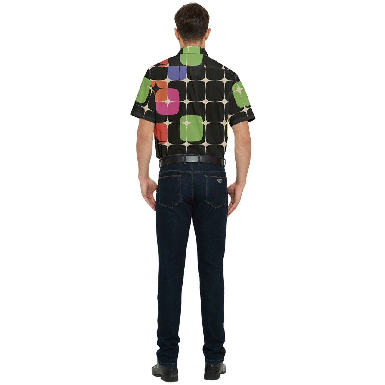 mod pop cubic Short Sleeve Pocket Shirt