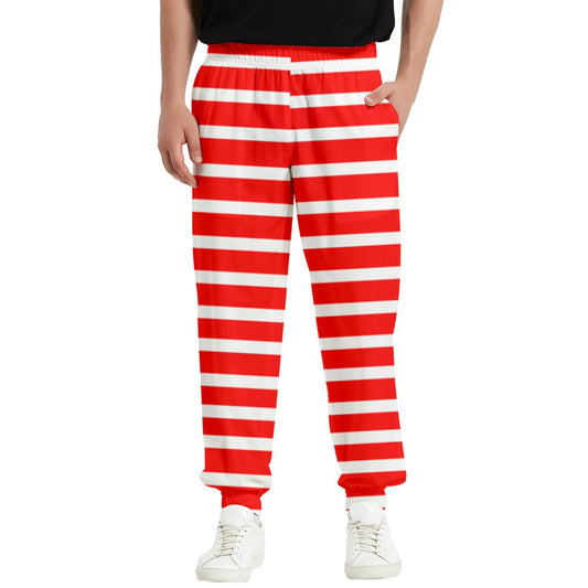 red beach stripe Elastic Waist Pants