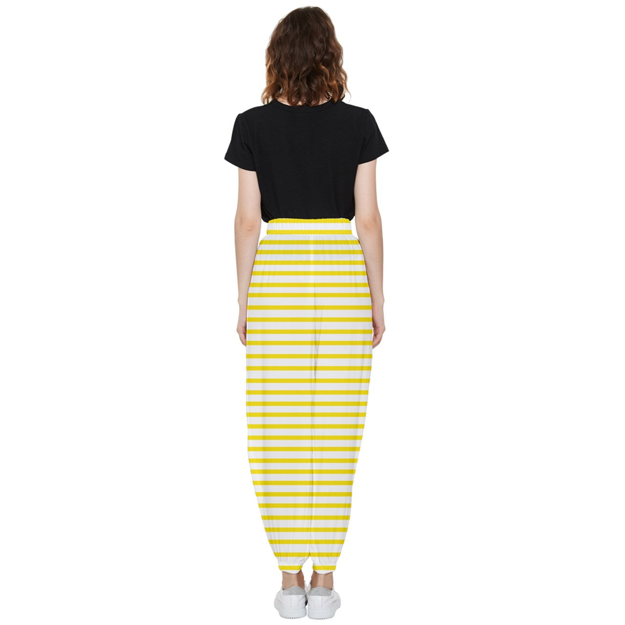 yellow beach stripe Tapered Pants