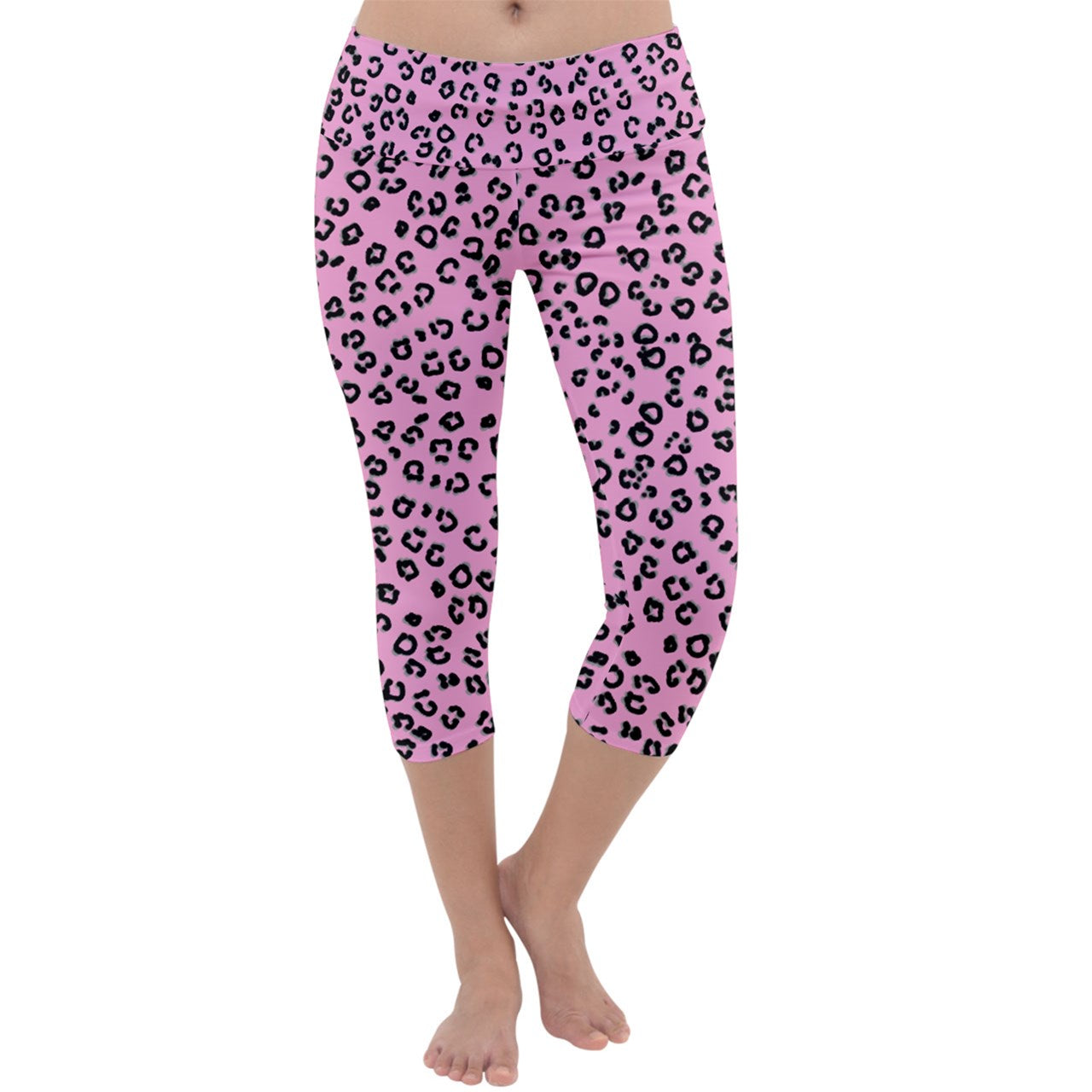 pink cheetah Capri Yoga Leggings