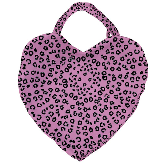 pink cheetah Giant Heart Shaped Tote