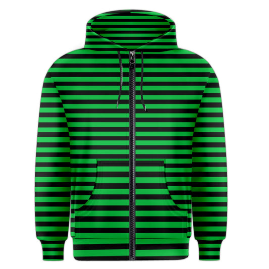 goblin green stripe Zipper Hoodie