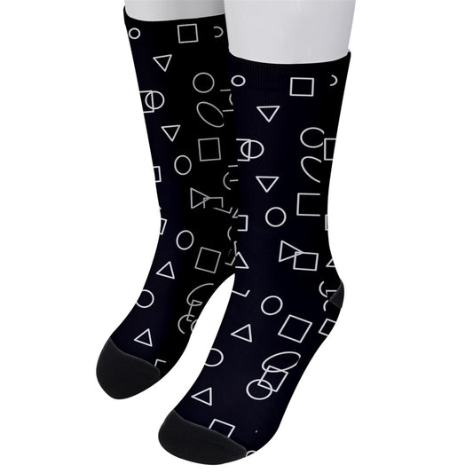 Geo Blocking Crew Socks