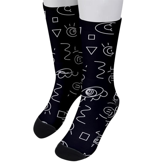 Squiggly Face Crew Socks
