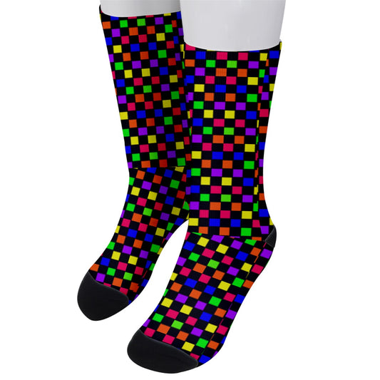 rainbow checker Crew Socks
