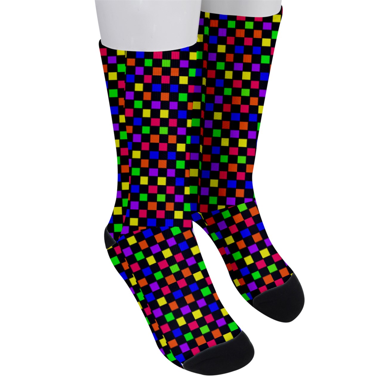 rainbow checker Crew Socks