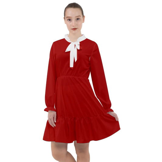 Cherry Syrup All Frills Chiffon Dress