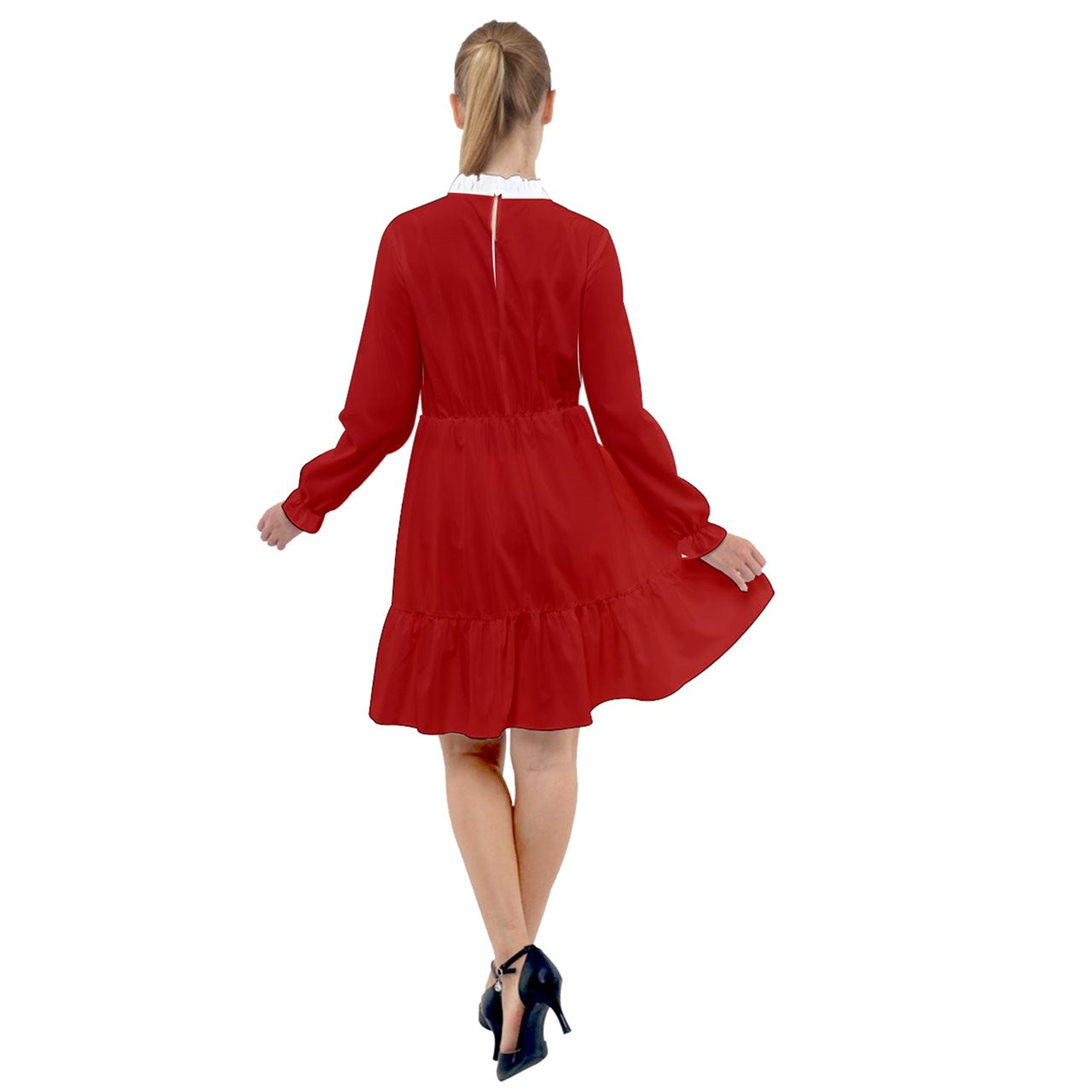Cherry Syrup All Frills Chiffon Dress