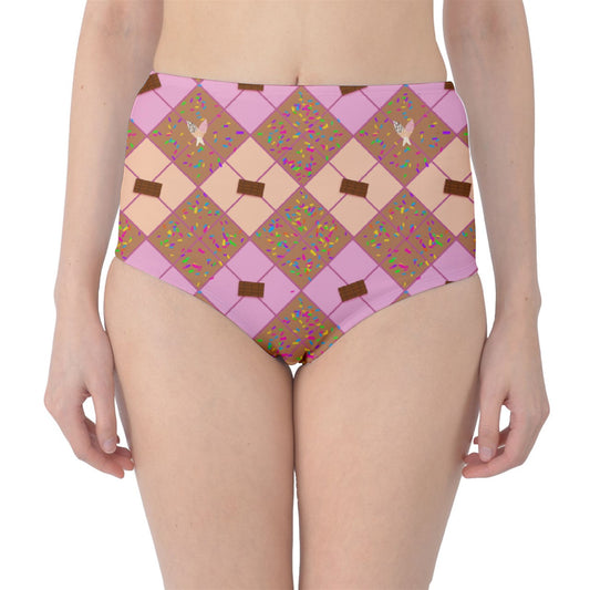Sweet Sprinkled Argyle Classic High-Waist Bikini Briefs