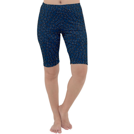 navy cheetah Cropped Leggings