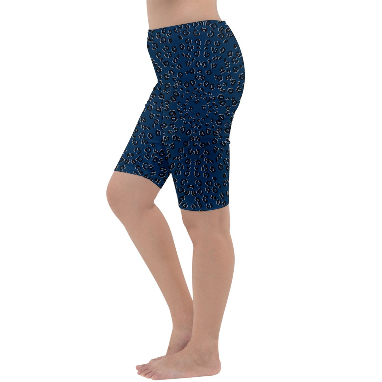 navy cheetah Cropped Leggings