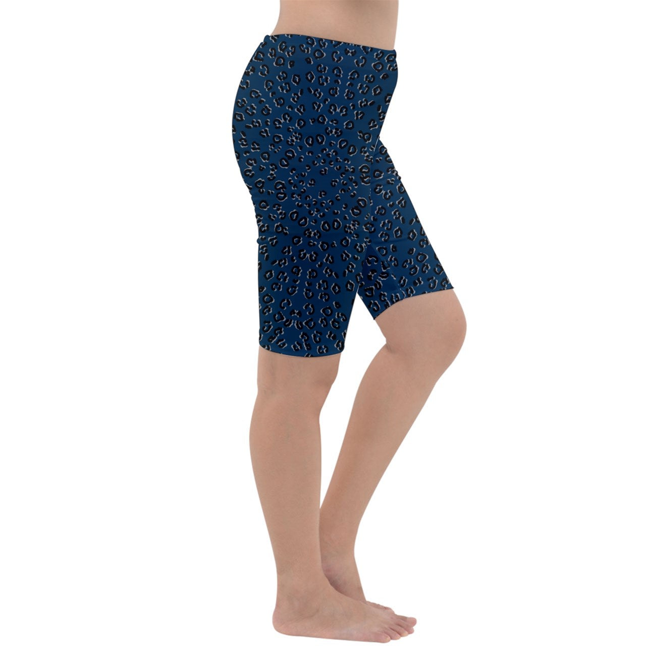 navy cheetah Cropped Leggings