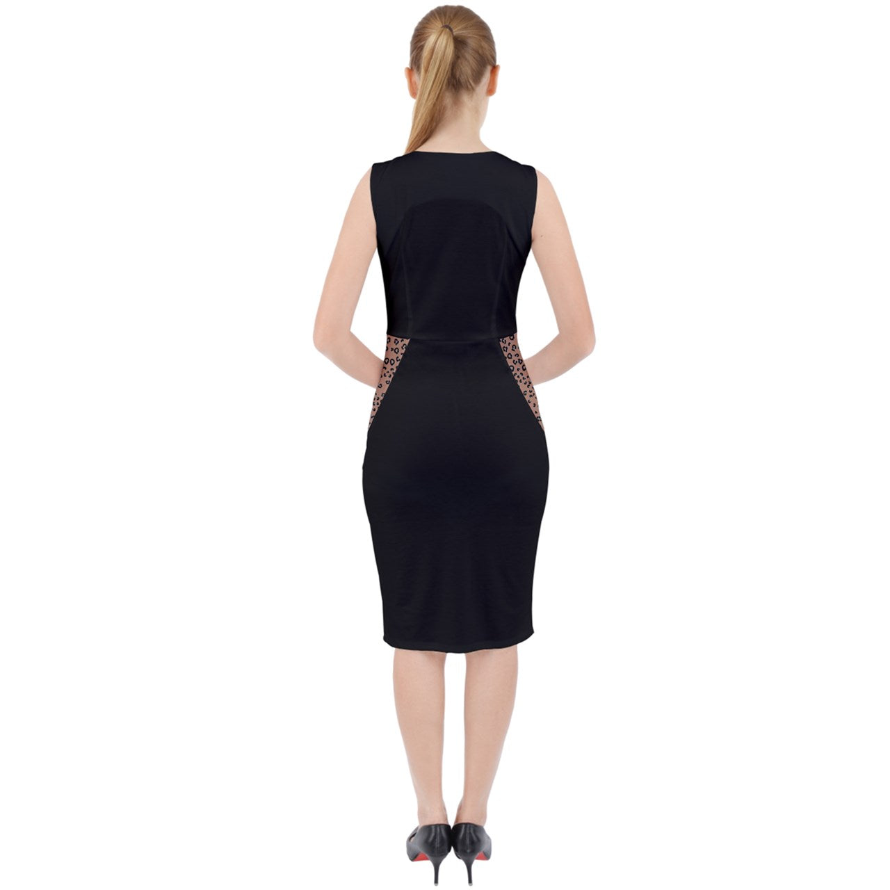 brown cheetah Midi Bodycon Dress