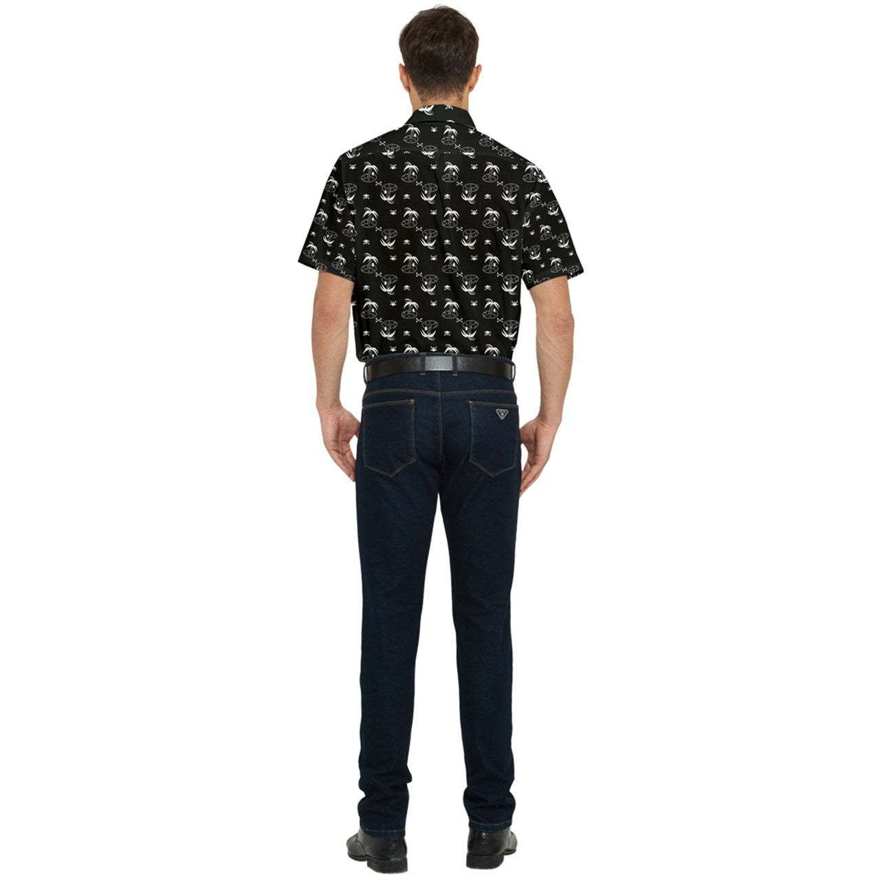palm and skull Short Sleeve Pocket Shirt