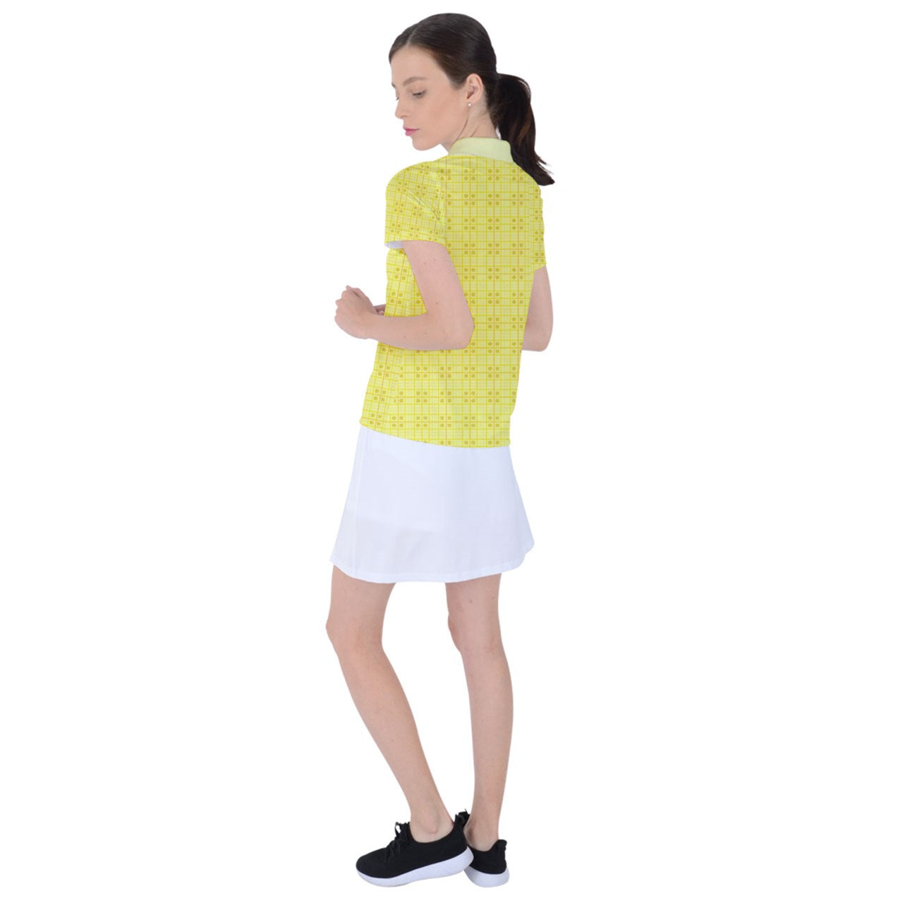 Yellow y2k plaid Women's Polo Tee