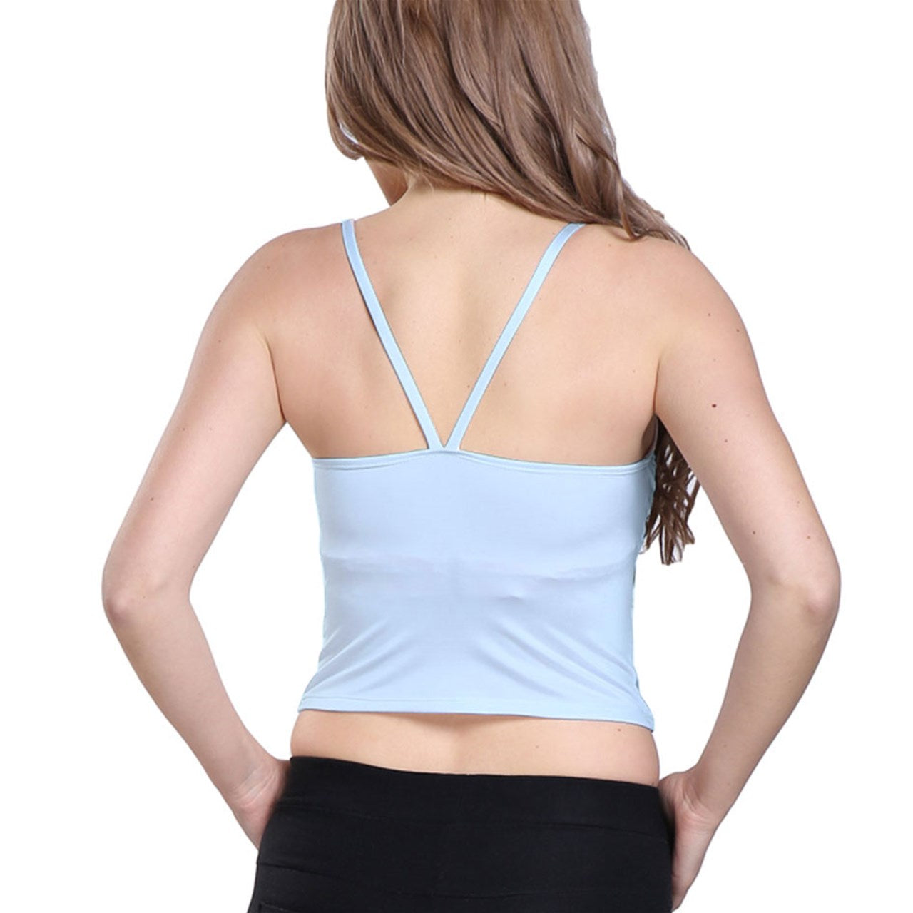 Icee Blue Spaghetti Strap Bra Top