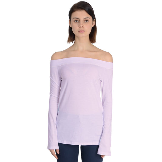 Icee Pink Off Shoulder Long Sleeve Top