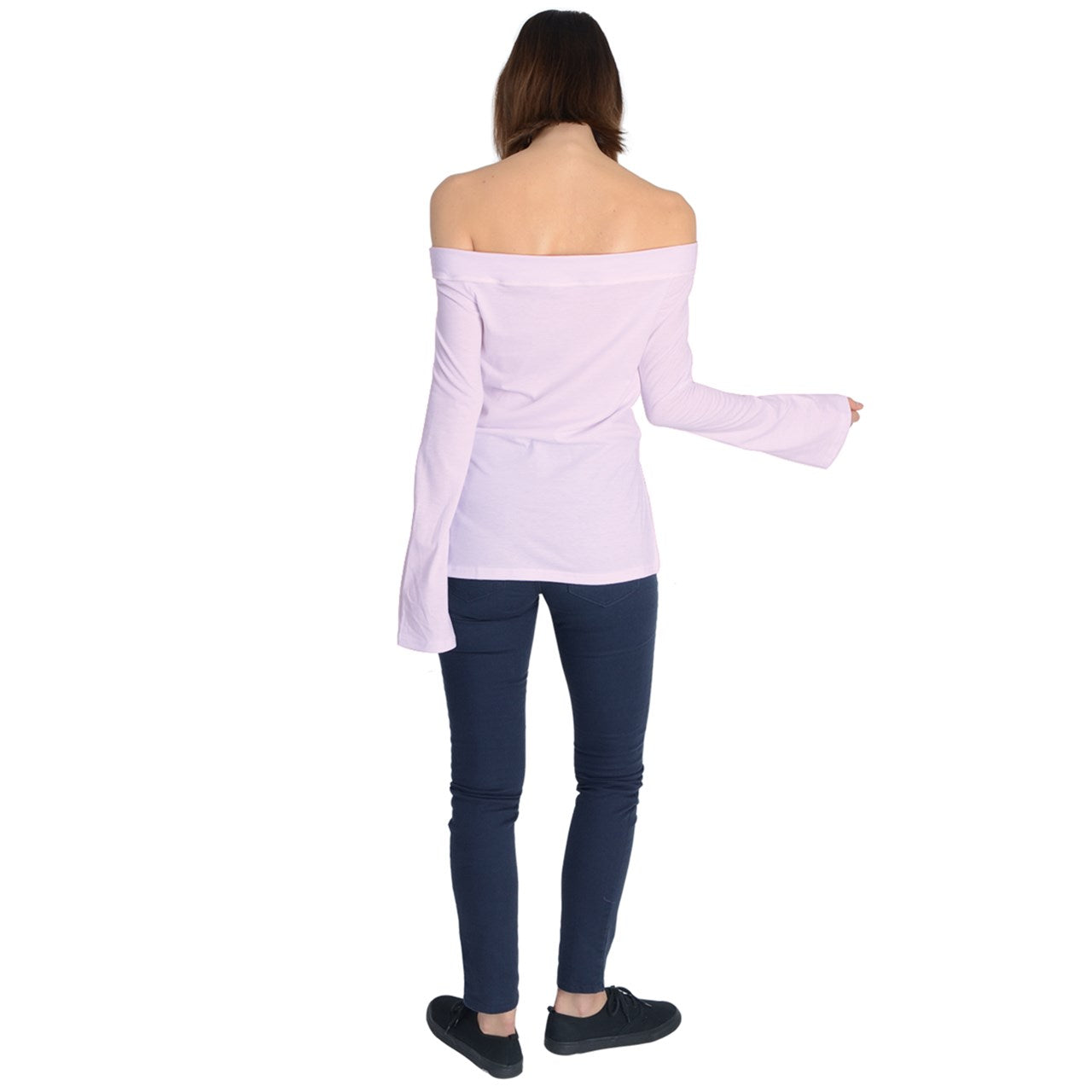 Icee Pink Off Shoulder Long Sleeve Top