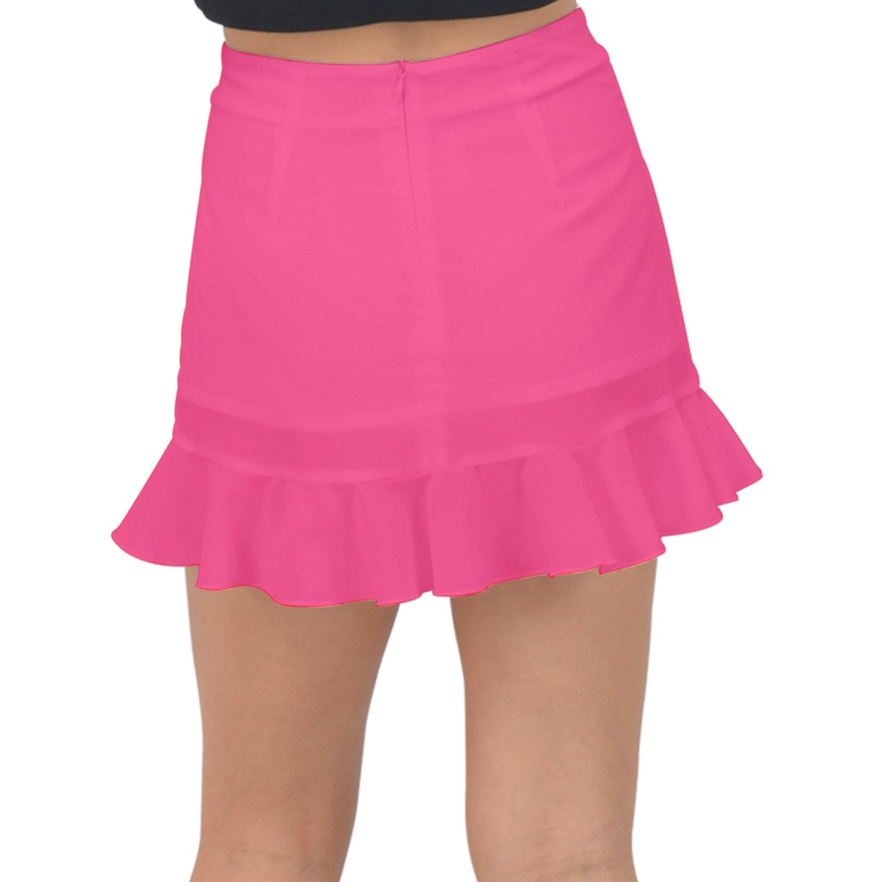 Hot Pink Fishtail Mini Chiffon Skirt