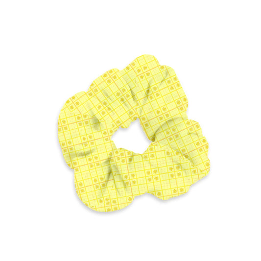 Yellow y2k plaid Velvet Scrunchie