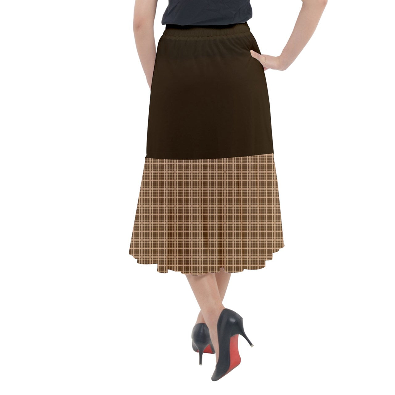 Brown Academia Midi Mermaid Skirt