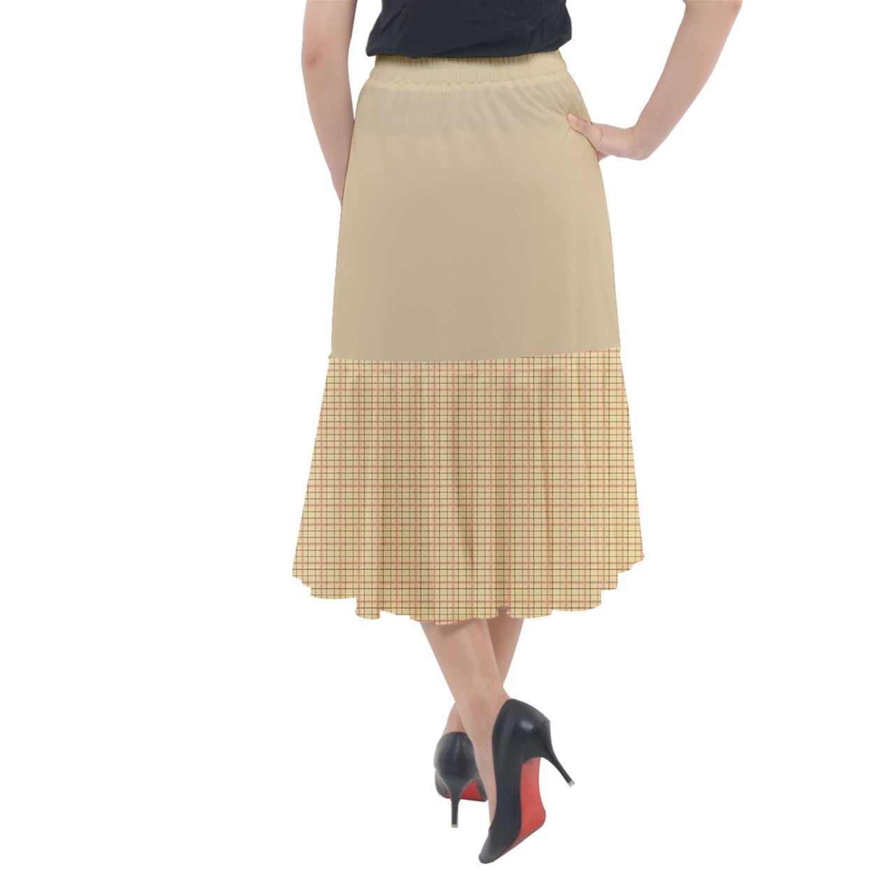 Beige Academia Midi Mermaid Skirt