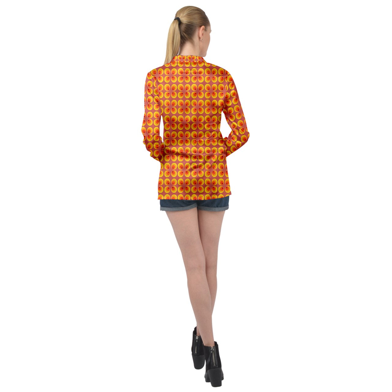 Wonky Peepers Long Sleeve Satin Shirt